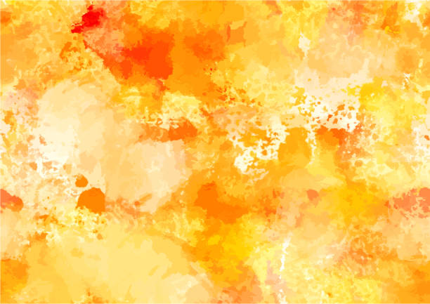 abstrakte aquarell herbst hintergrund mit gelben pinselstriche - bildformate stock-grafiken, -clipart, -cartoons und -symbole