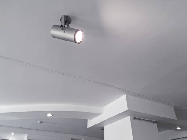 istock exhibition ceiling light fixtures. bright halogen spotlights on exhibition ceiling. 855910196