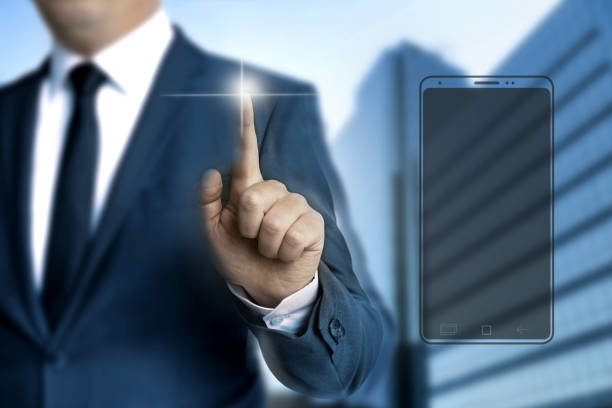 istock Smartphone touchscreen is operated by businessman 855913274