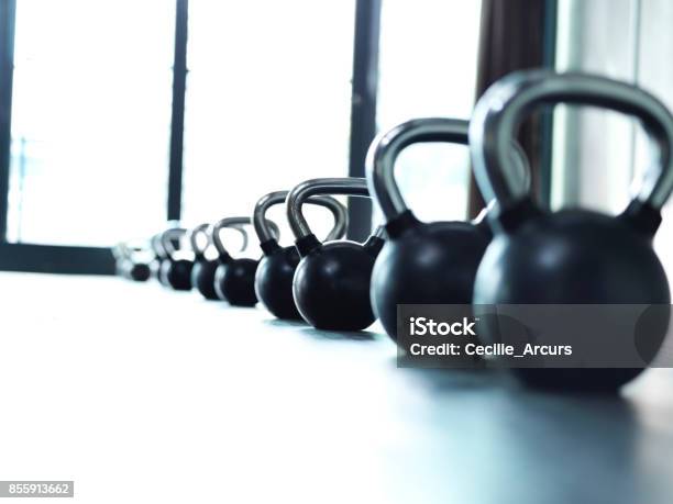 Weights They Do A Body Good Stock Photo - Download Image Now - Exercise Equipment, Kettlebell, Backgrounds