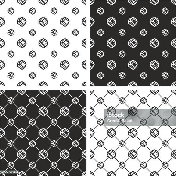 Big Small Pattern Handshake Big Small Seamless Pattern Set Stock Illustration - Download ...