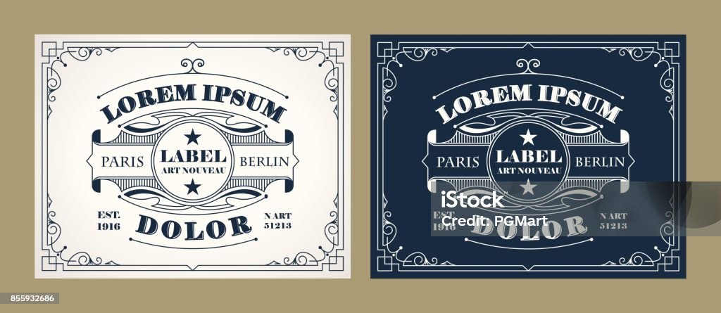 Diseño de etiqueta vintage con un ejemplo del texto - arte vectorial de Borde libre de derechos