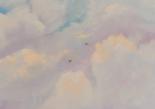 istock a cloudy sky painting with watercolors 855939944