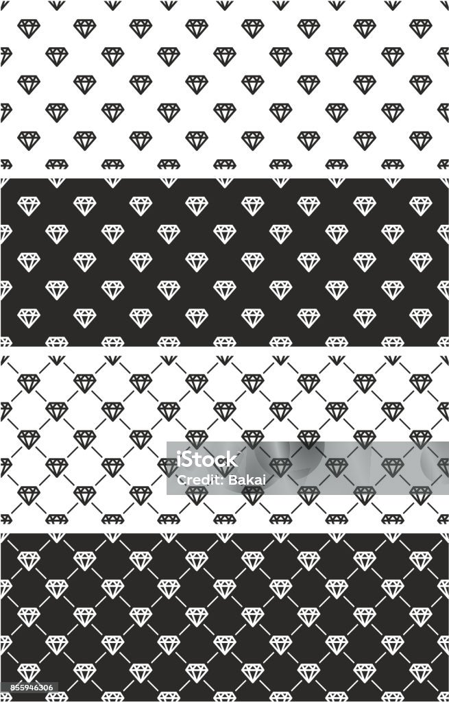 Stock Diamond Shape Pattern Diamond Shape Seamless Pattern Set Stock Illustration - Download Image ...