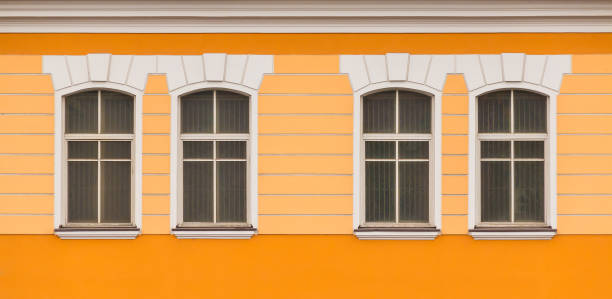 istock Windows in a row on facade of office building 855947576