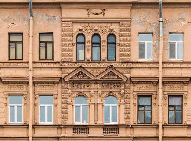 istock Windows in a row on facade of apartment building 855947986