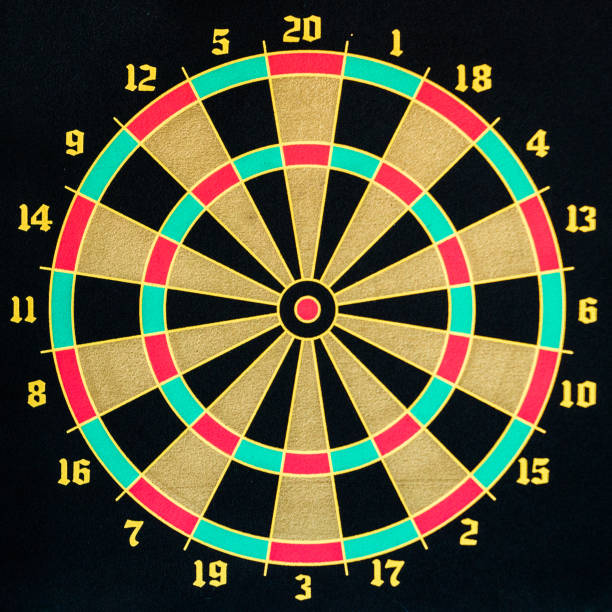 all in target darts game with saturated colors