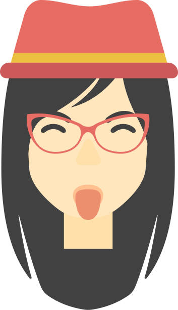 contemptuous 여자 함으로써 주시나요 아주머니 메롱 - sneering grimacing women human face stock illustrations