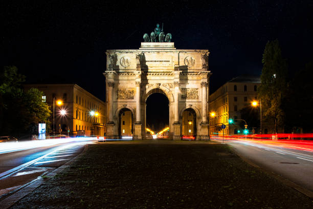 istock Munich Victory Gate German War Monument Historical Culture Architecture Night Long Exposure 855955742