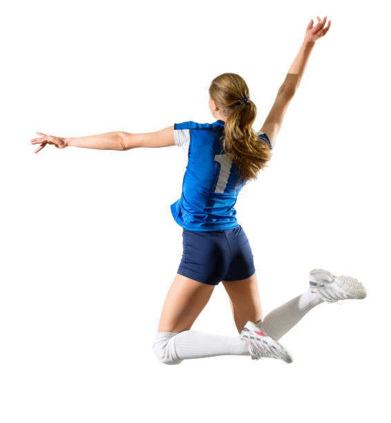 istock Woman voleyball player isolated (ver without net and ball) 855958676
