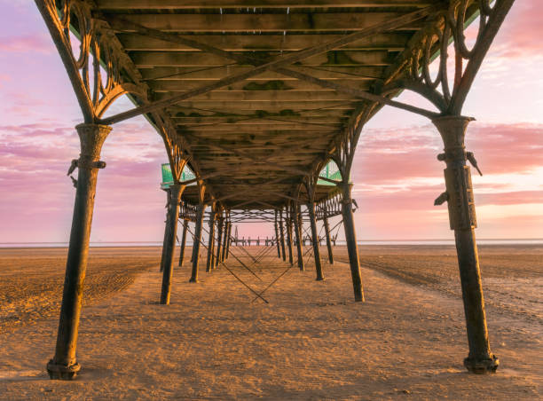 St Anne's Victorian Pier Lytham St Annes St Anne's Pier is a Victorian era pleasure pier in the English seaside resort of Lytham St Anne's, Lancashire. It lies on the estuary of the River Ribble lytham st. annes stock pictures, royalty-free photos & images