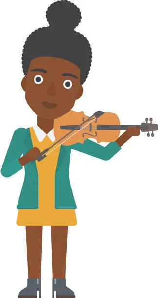 Vector illustration of Woman playing violin