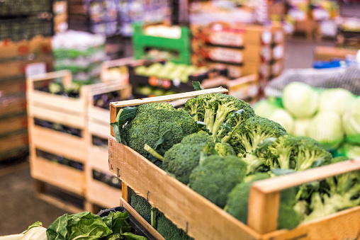 Close-up photo of  fresh vegetable in a warehouse