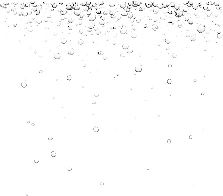 White background with bubbles. Vector water illustration.