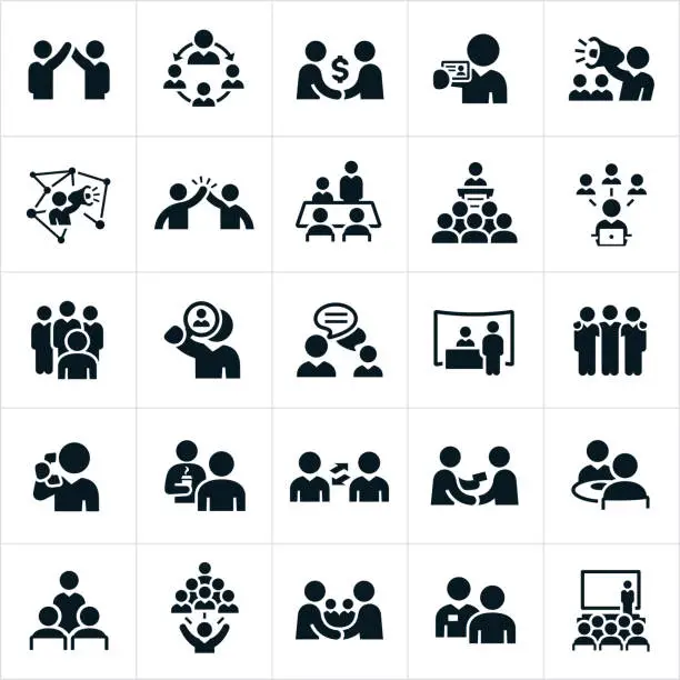 Vector illustration of Business Networking Icons
