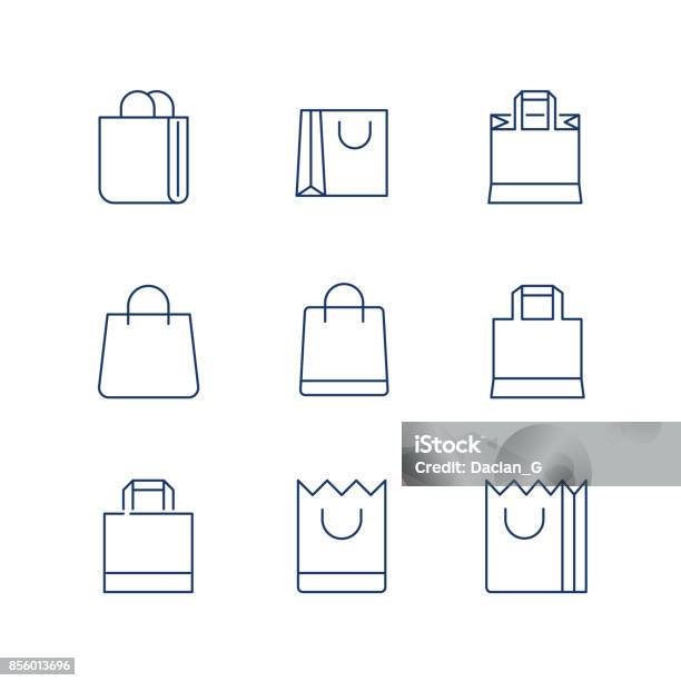 Shopping Bag Ligne Icône Vector Icône Sac De Magasinage Shopping Bag Vector Icon Accident Vasculaire Cérébral Modifiable Vecteurs libres de droits et plus d'images vectorielles de Icône