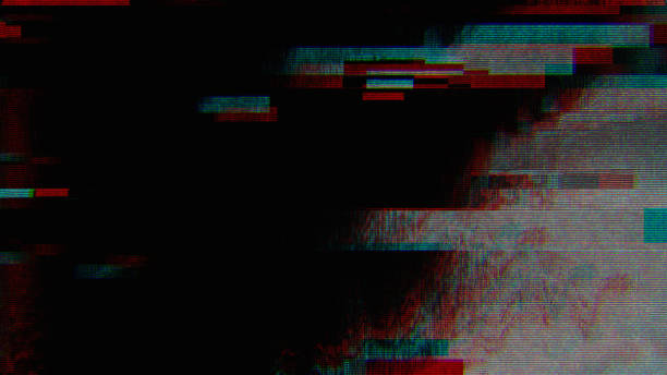 diseño único pixel digital abstracto ruido falla error video daño - television television static poltergeist broken fotografías e imágenes de stock