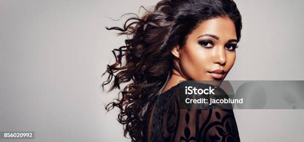 Woman With Beautiful Skin Stock Photo - Download Image Now - Fashion Model, Black Color, Women