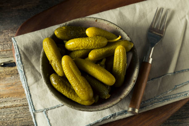 istock Pickled Organic Cornichon Gherkin Pickles 856027526