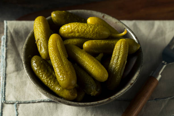 istock Pickled Organic Cornichon Gherkin Pickles 856030816