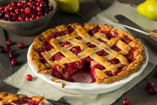 istock Sweet Homemade Cranberry and pear Pie 856035112