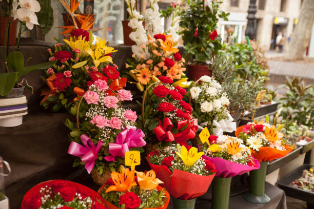 istock Flowers in street market 856035720