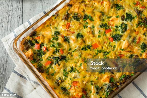 Homemade Baked Egg Casserole Stock Photo - Download Image Now - Casserole, Egg - Food, Breakfast