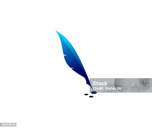 Feather Icon Stock Illustration - Download Image Now - Quill Pen, Vector, Blue