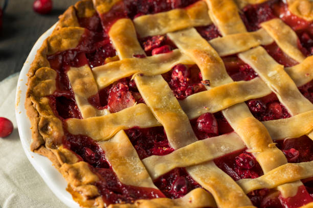 istock Sweet Homemade Cranberry and pear Pie 856040290