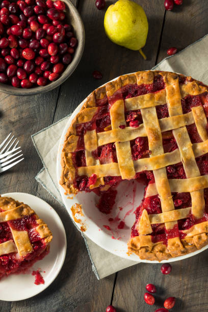 Sweet Homemade Cranberry and pear Pie