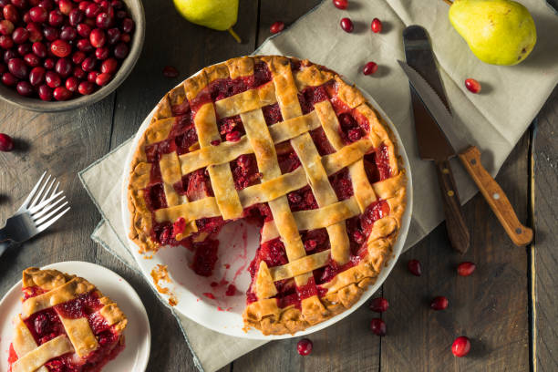istock Sweet Homemade Cranberry and pear Pie 856043506