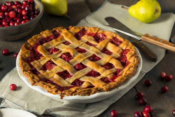 istock Sweet Homemade Cranberry and pear Pie 856043620