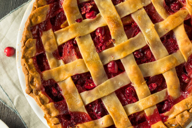 istock Sweet Homemade Cranberry and pear Pie 856046434