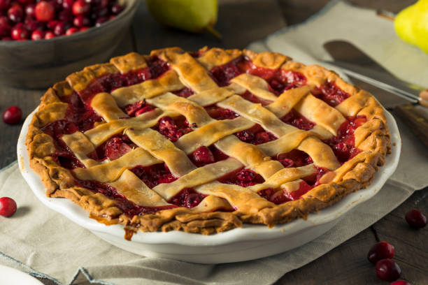 istock Sweet Homemade Cranberry and pear Pie 856046480