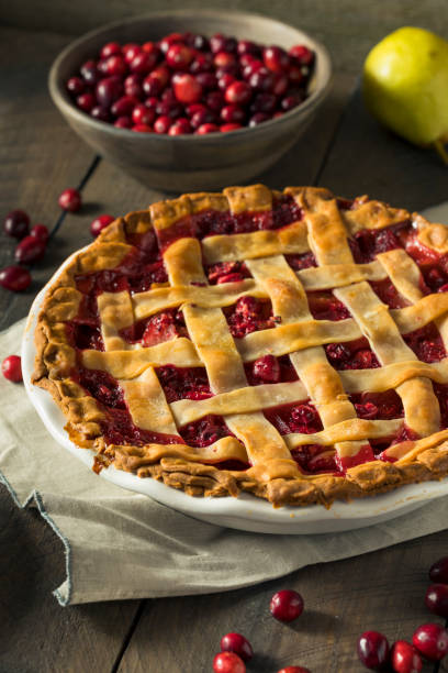 istock Sweet Homemade Cranberry and pear Pie 856049024