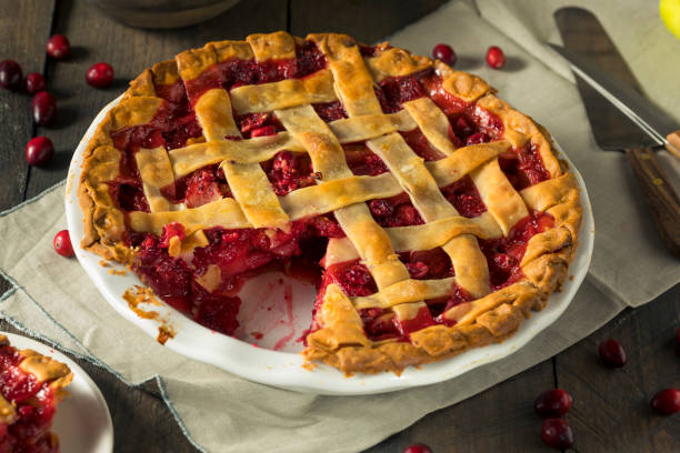 istock Sweet Homemade Cranberry and pear Pie 856049220