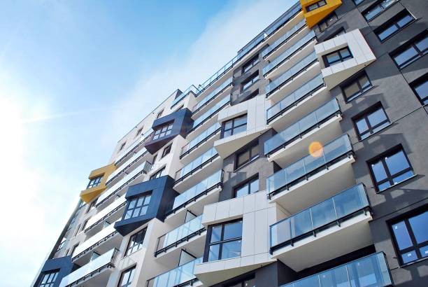 istock Modern, Luxury Apartment Building against blue sky 856056494