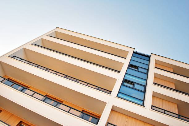 istock Modern, Luxury Apartment Building against blue sky 856056812