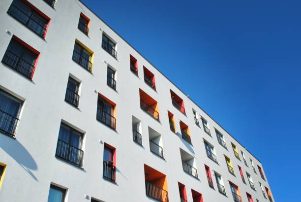 istock Modern, Luxury Apartment Building against blue sky 856057290