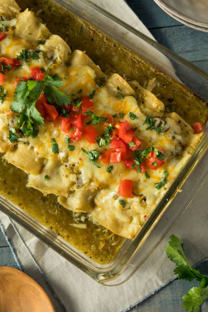 istock Homemade Green Chicken Enchiladas 856059026