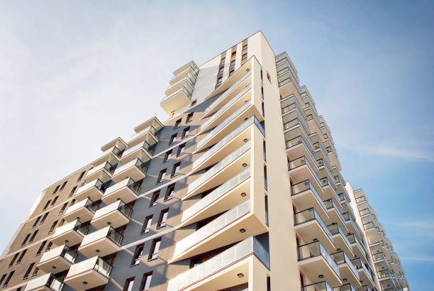 istock Modern, Luxury Apartment Building against blue sky 856059058