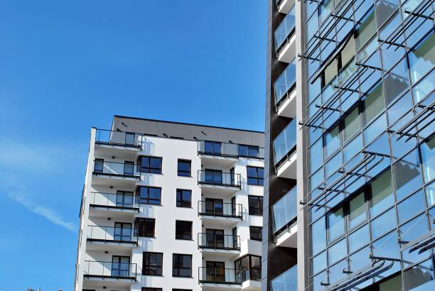 istock Modern, Luxury Apartment Building against blue sky 856059510