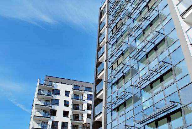 istock Modern, Luxury Apartment Building against blue sky 856059562