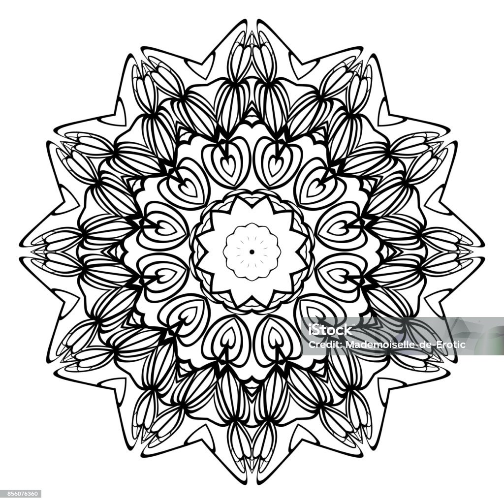 Therapy Pattern Vector Decorative Round Ornament Antistress Therapy Pattern Hand Drawn Vector ...