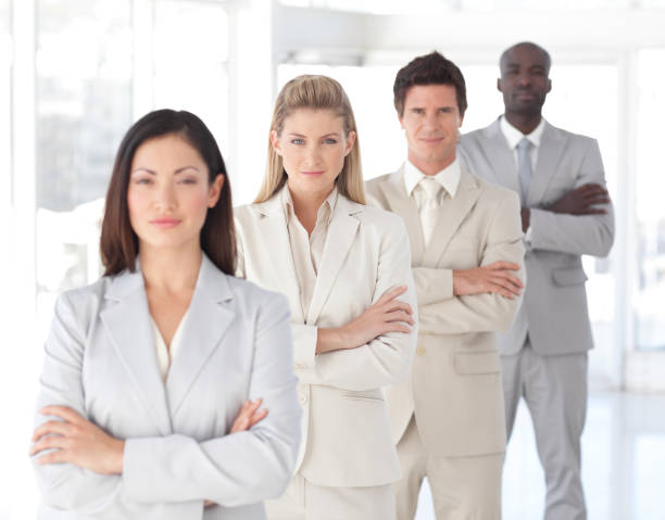 istock Portrait of cute people at work 856077188