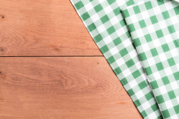 istock Tablecloths on the wooden table background 856083304