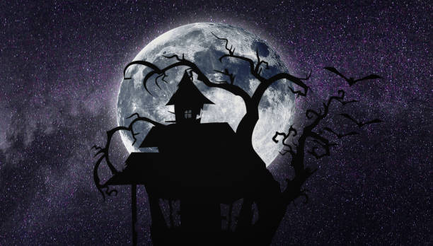 istock Halloween. Star sky.Night. the abandoned house 856094702