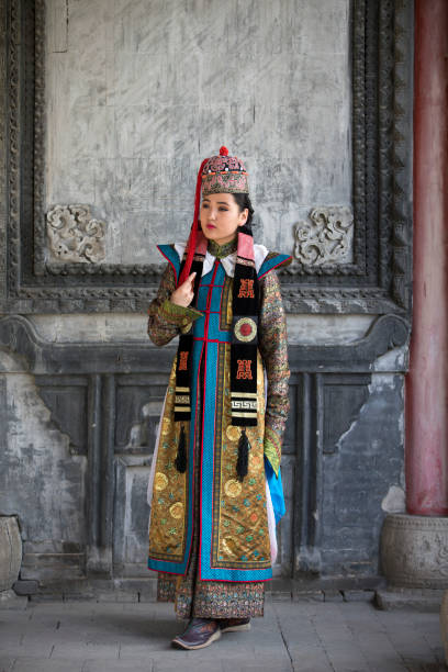 istock Mongolian woman in traditional outfit 856097408