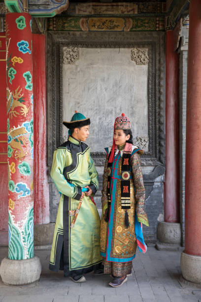 istock mongolian couple in traditional outfit 856097418