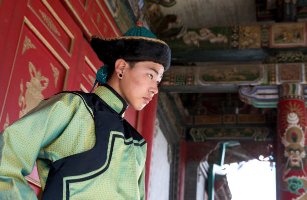 istock mongolian couple in traditional outfit 856097422